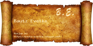 Bautz Evetke névjegykártya